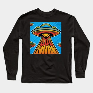 Abstract retro futuristic illustration Long Sleeve T-Shirt